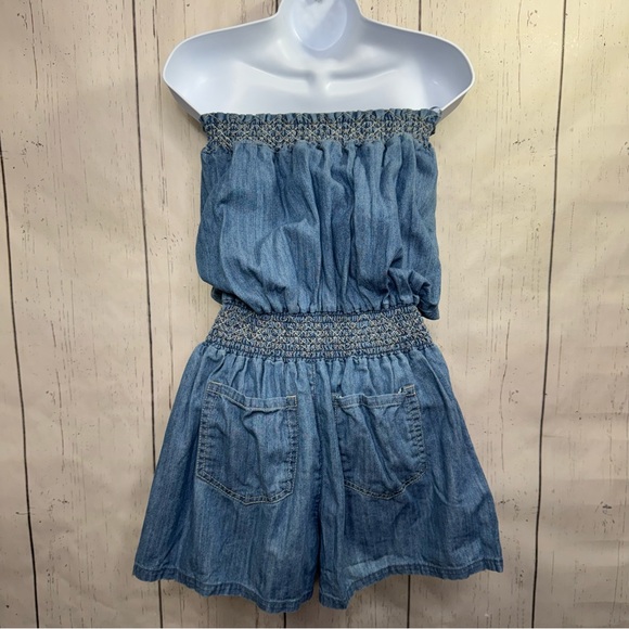 Mudd Light Blue Strapless Jumpsuit - Picture 9 of 14